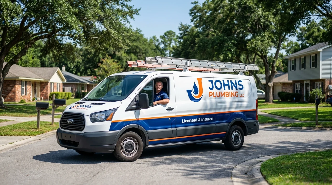 Johns Plumbing LLC service van in Clifton Heights, PA