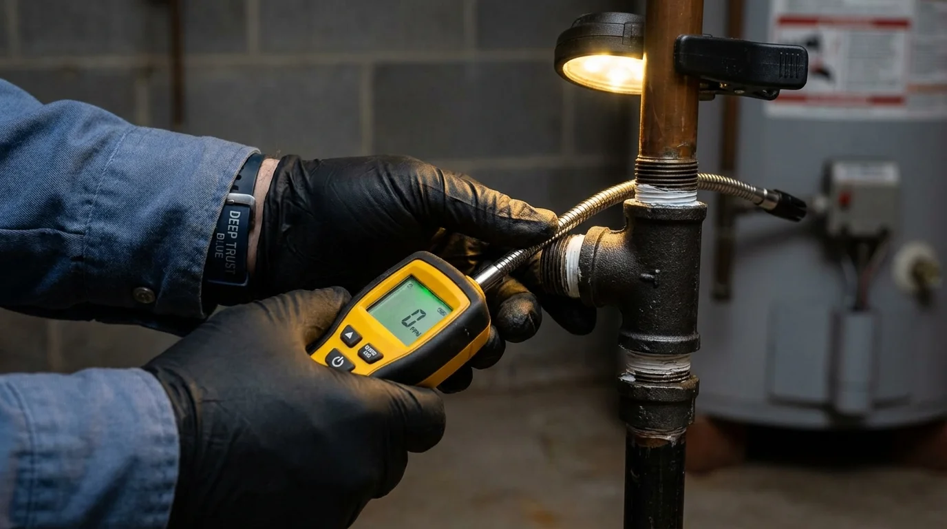 Gas leak detection with electronic sniffer by Johns Plumbing LLC in Clifton Heights